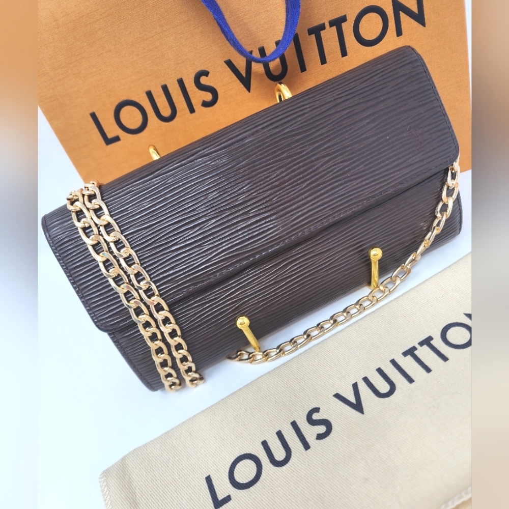 LV EPI Long Wallet with Dustbag, Store Bag & Chain
